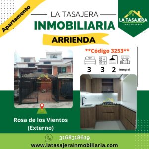 EXCLUSIVO APARTAMENTO EN ROSA DE LOS VIENTOS CON PARQUEADERO PROPIO - COPACABANA Código: 3253 | Valor: $1'900.000/mes, PISOS 2,3,4