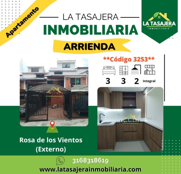 EXCLUSIVO APARTAMENTO EN ROSA DE LOS VIENTOS CON PARQUEADERO PROPIO - COPACABANA Código: 3253 | Valor: $1'900.000/mes, PISOS 2,3,4