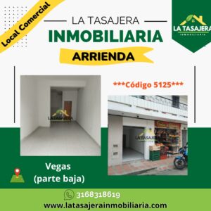 Local Comercial en Arriendo en Copacabana | Vegas Parte Baja – Código 5125 valor arrendamiento $1.150.000 | 1er Piso | 1 Baño
