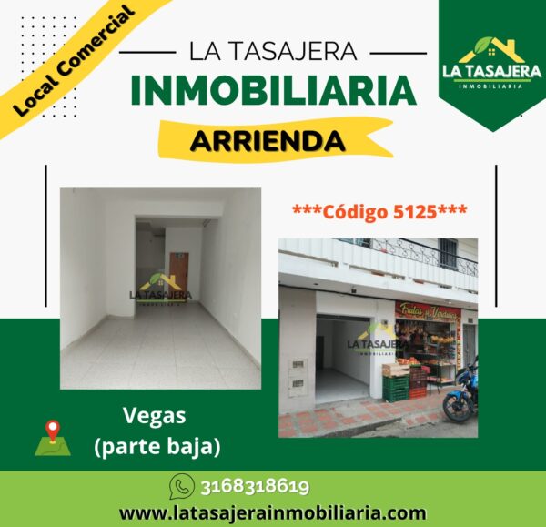  Local Comercial en Arriendo en Copacabana | Vegas Parte Baja – Código 5125 valor arrendamiento $1.150.000 | 1er Piso | 1 Baño